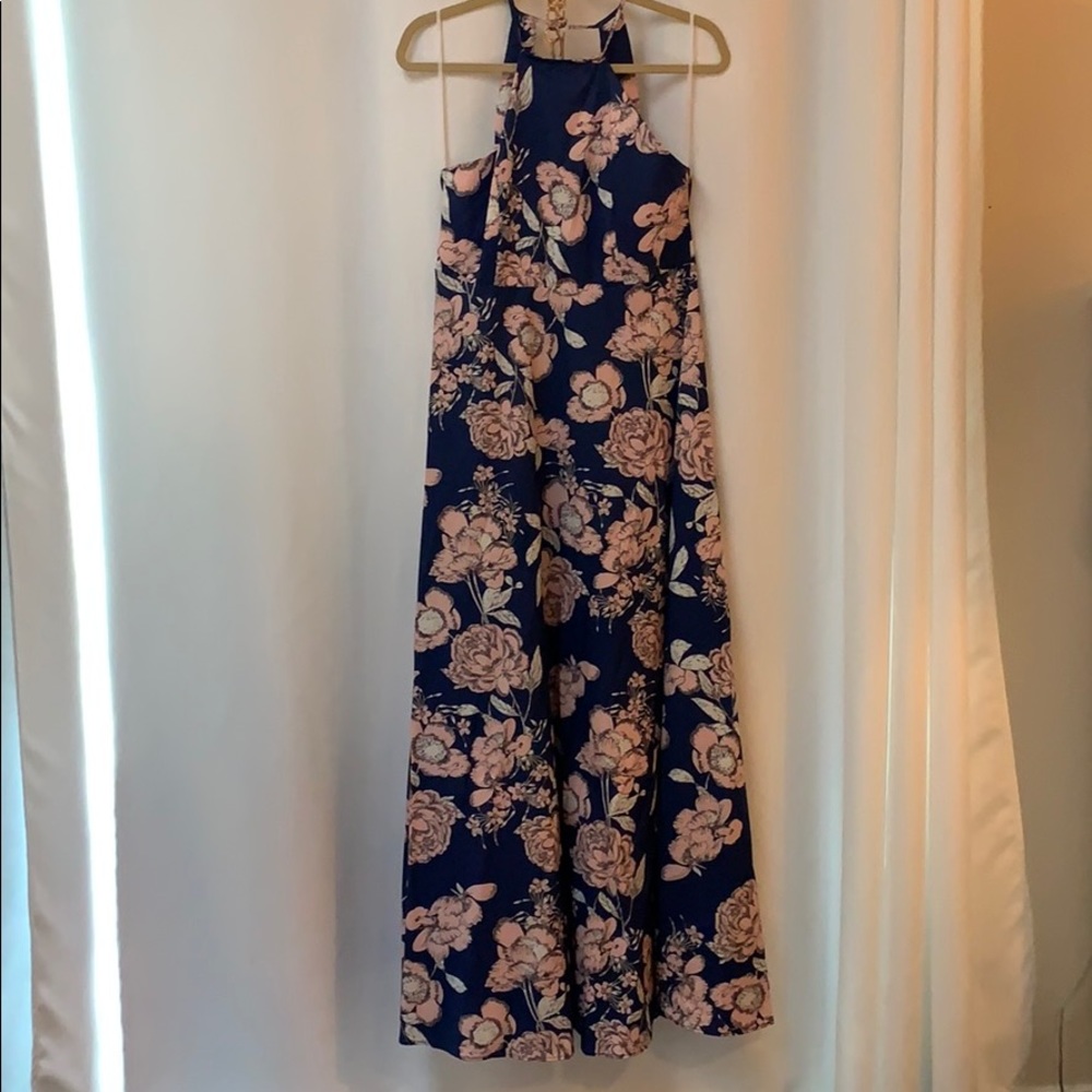 Blue floral Maxi Dress - Tulip Flare